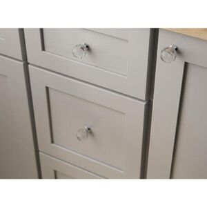 Acrylic Faceted Chrome & Clear Novelty Cabinet Knob 6 pack